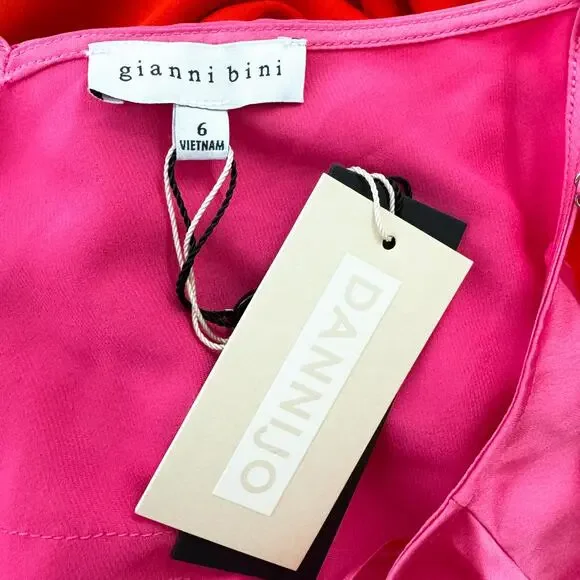 Gianni Bini Helena Satin Silky Lace Maxi Slip Babydoll Dress Whimsigoth Sz 6 NWT - Picture 11 of 12